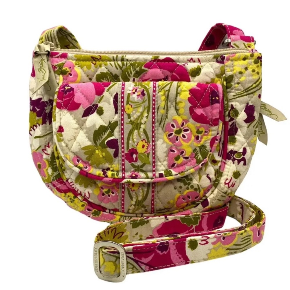 Vera Bradley Crossbody Purse Make Me Blush Hipster Bag Quilted Floral Boho 2010